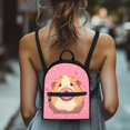 thumbnail image 4 of Eheartsgir Cute Hamster Donut Print Small Backpack for Travel Walking, Zipper Travel Daypack Polyester Lightweight Casual Back Pack, 4 of 8