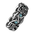 thumbnail image 4 of Ring Silver Plated Faux Topaz Inlaid Wolf Design Luxury Men Ring for Party, 4 of 8