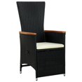 thumbnail image 2 of vidaXL 7 Piece Outdoor Dining Set Poly Rattan Acacia Wood Black, 2 of 5