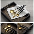 thumbnail image 4 of Black Gold Stainless Steel Cutlery Sets 4 Piece Set Tableware Cutlery Set Spoon Forks Knives, 4 of 6