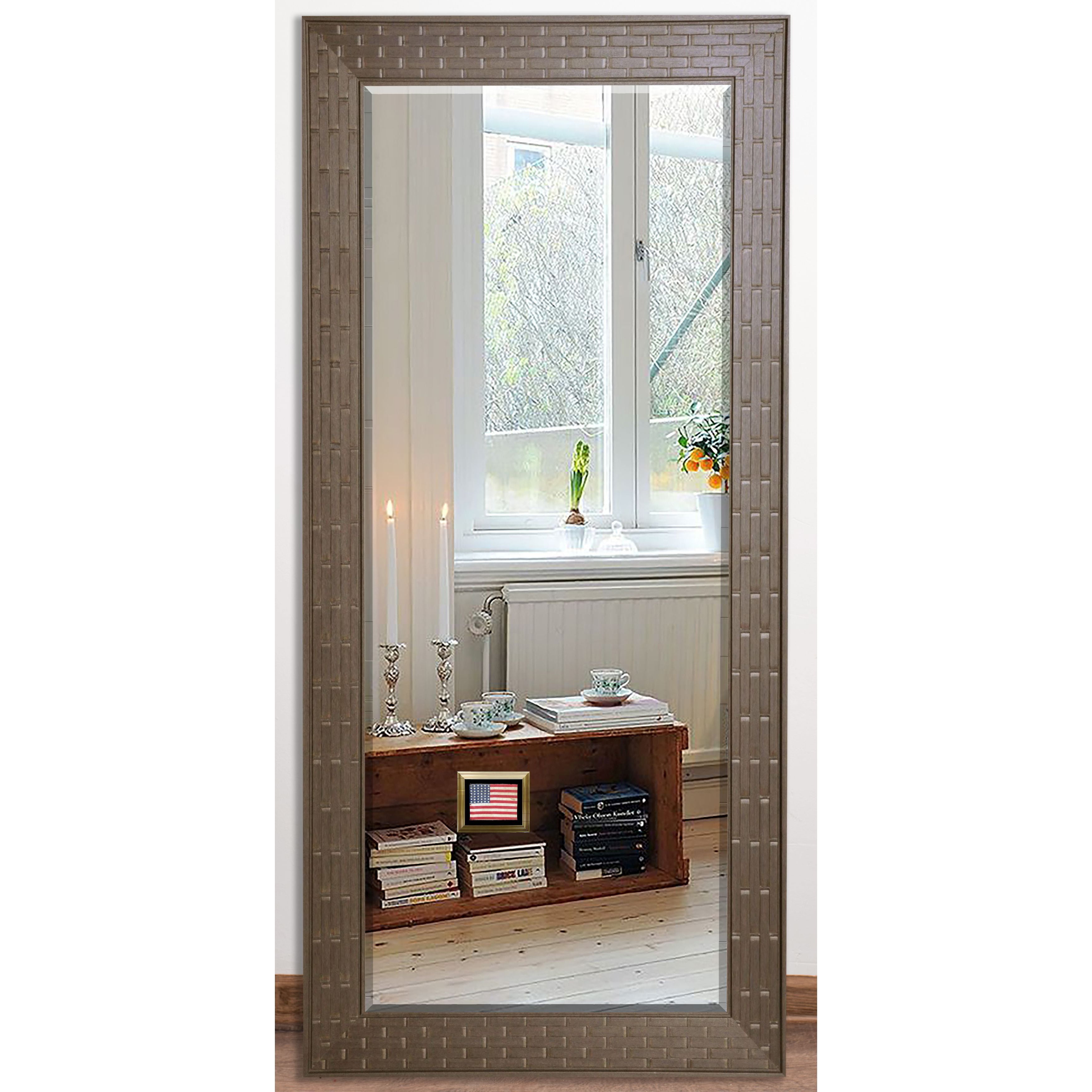 Rayne Mirrors US Made Espresso Bricks Beveled Full Body Mirror
