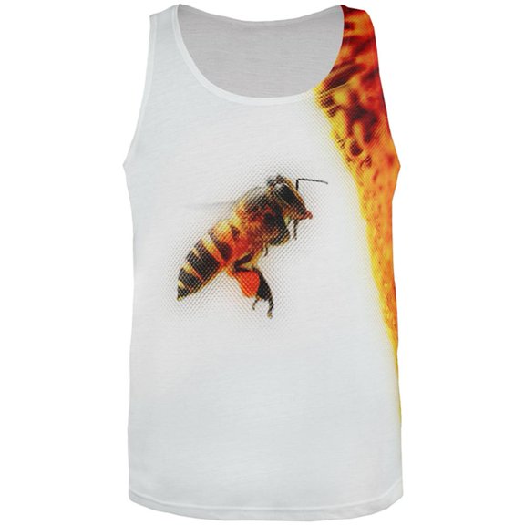 Honey Bee in Flight All Over Mens Tank Top Multi 3X-LG
