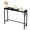 black, variant on Narrow Console Table with Charging Station, Industrial Entryway Sofa Table with 2 Outlets and 2 USB Ports.