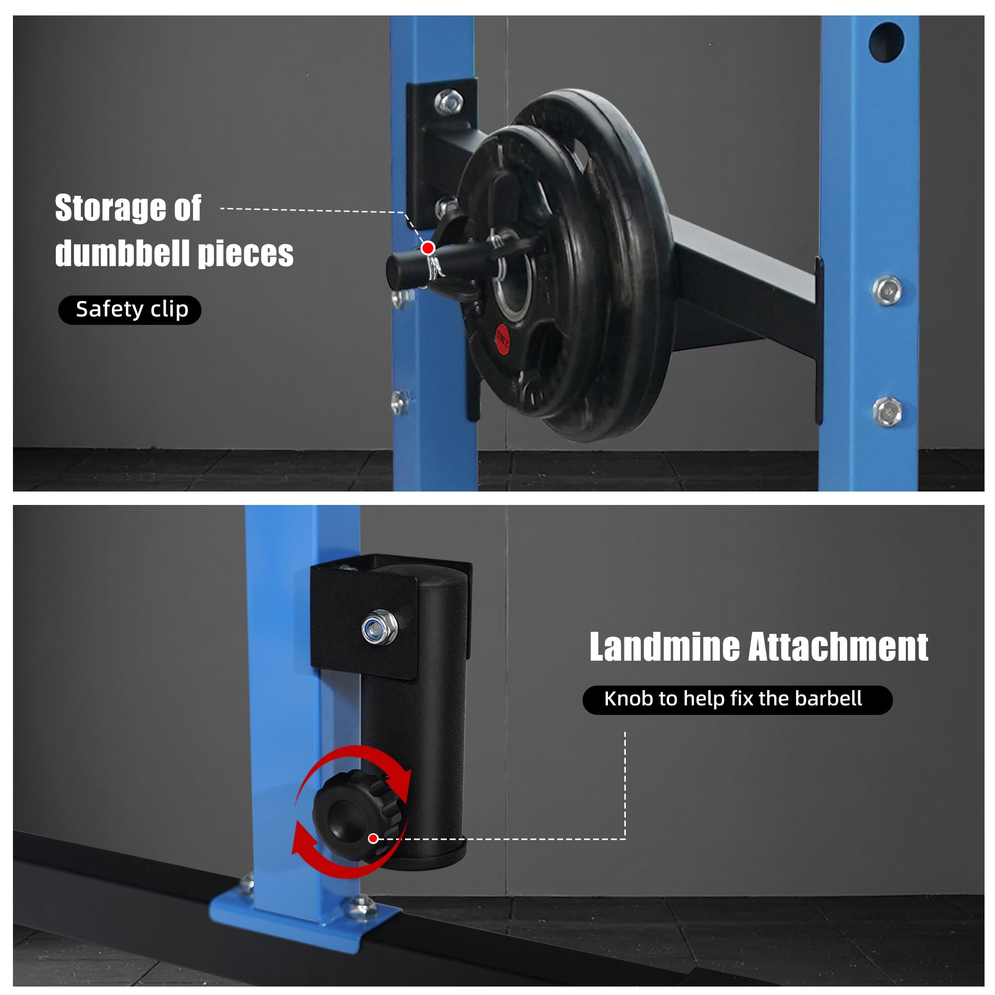 Primy 1000lb Capacity Power Rack, Rack Cage for Weight Training, Adjustable Squat Stand Rack for Home Gym Equipment, Lifting Cage