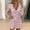 Pink, variant on Women's Casual Dress Elegant Party Belt Frill Sequins V-Neck Long Sleeve Slim Self-Cultivation Dress for Women Silver XXL