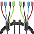 thumbnail image 1 of Cable de carga múltiple USB C de Firsting, 4 en 1, 1,5 m, paquete de 2, 1 of 9