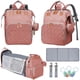 thumbnail image 1 of Mochila para pañales para bebés LHDYMXYN con cambiador rosa, 1 of 7