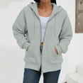thumbnail image 4 of UAYOTSE Womens Zip Up Hoodies 2025 Oversized Hoodie for Women Trendy Hooded Sweatshirts Fall Winter Zipper Y2k Jacket(G128-Light Gray,S), 4 of 9