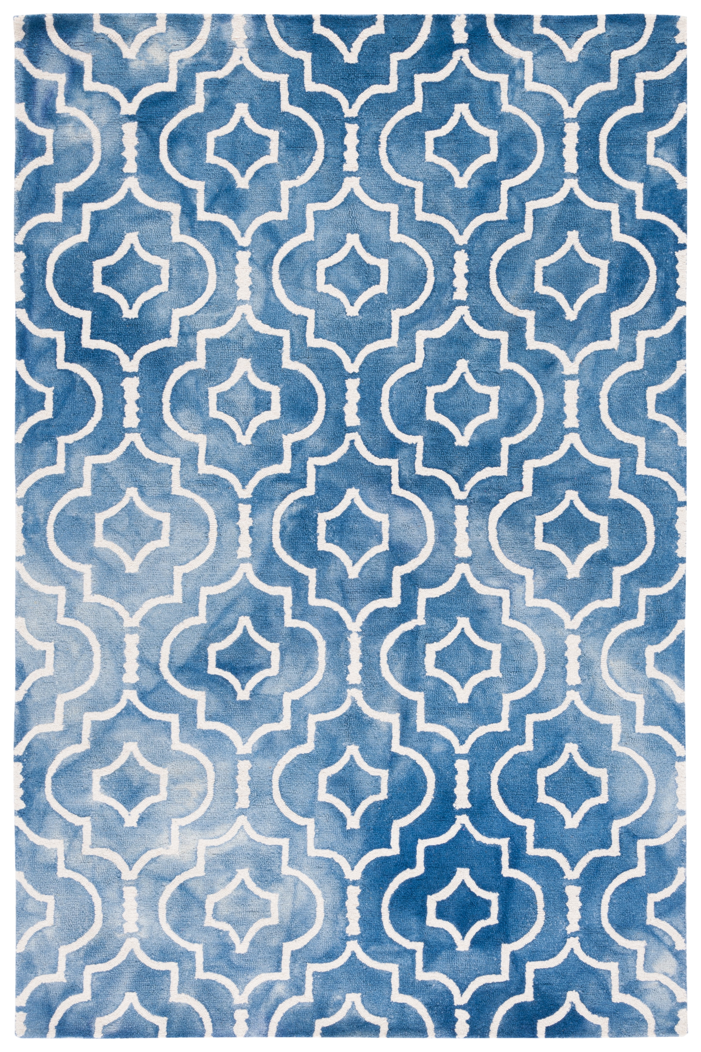 Safavieh Dip Dye Lairos Distressed Wool Area Rug, Blue/Ivory, 6' x 9'
