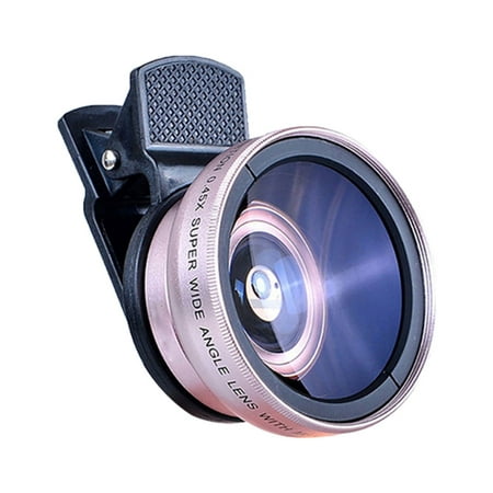 Image of Christmas Gifts Clearance! SHENGXINY Telescope Camera Clearance 2 IN 1 Lens Universal Clip 37mm Mobile Phone Lens 0.45x 49uv Super Wide-Angle + Macro HD Lens Pink