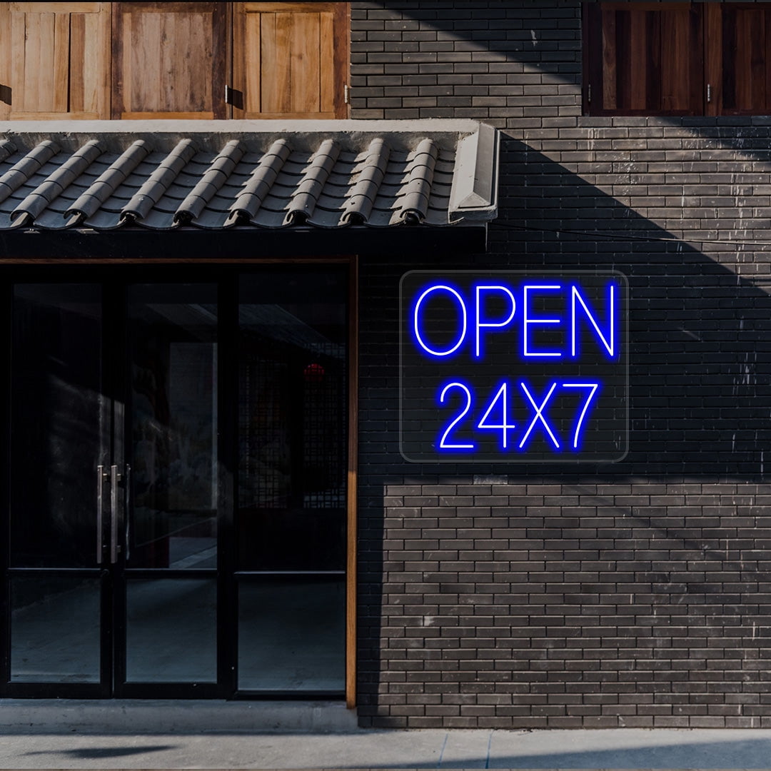 Open 24x7 Sign (White, 36"(W)x30"(H))