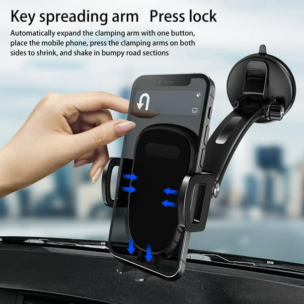 Car Phone Holder Universal Dashboard Car Phone Mount with Suction Cup 360 Rotating Adjustable Car Phone Stand Windshield Car Phone Bracket for Most