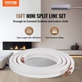 thumbnail image 2 of VEVOR 16FT Mini Split Line Set, 1/4" & 3/8" O.D Copper Pipes Tubing and Triple-Layer Insulation, 2 of 9