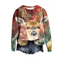 thumbnail image 6 of SJLDQY Womens Sweatshirts Xmas Deer Graphic Sweatshirts for Women Trendy Hoodies Long Sleeve Fashion Crewneck Tops 2025 Fall Winter Clothes, 6 of 6