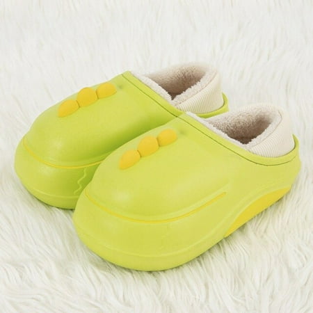 

CoCopeanut Men s Home Slippers Winter New Indoor Plush Funny Dinosaur Home Shoes Waterproof Comfortable Men s Slides Warm Couple Shoes