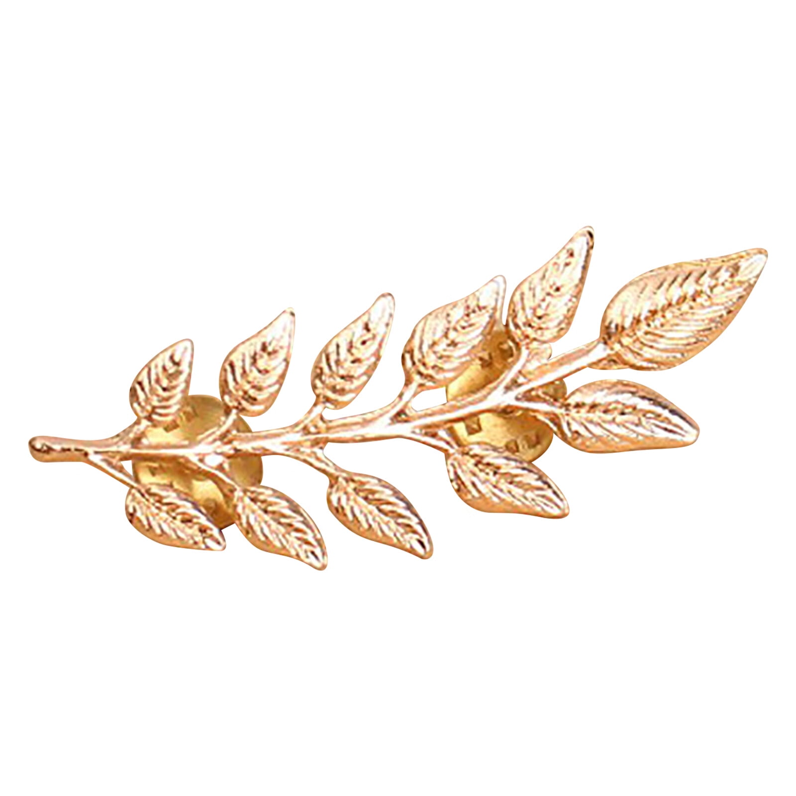Gentlemen Suit Brooches Simple Elegant Double Leaf Collar Pin Brooch