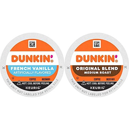 Dunkin French Vanilla Flavored Coffee, 60 K Cups For Keurig Coffee Makers (Packaging May Vary) & Dunkin Original Blend Medium Roast Coffee, 60 K Cups For Keurig Coffee Makers (Packaging May Vary)