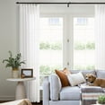 thumbnail image 1 of ASWZXCFGV Sage Green Linen Sheer Curtains 96 Inches Long Memory Shape Trained Pleated Curtain for Living Room with Hooks Rings Back Tab Pinch Pleat Drapes 96 Inch Length for Boho Bedroom, 1 of 8