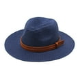 thumbnail image 2 of Visland Summer Beach Straw Hat Jazz Panama Trilby Fedora Hat Gangster Cap UV Unisex, 2 of 3