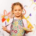 thumbnail image 3 of Pioneer Flower Floral Print Pattern Kids Aprons for Girls and Boys,Adjustable Neck Strap Toddler Aprons for Kids Cooking Baking, 3 of 7