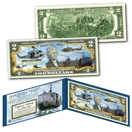 UPC: 0749002331162 | IROQUOIS HUEY Bell UH-1 Military Army Helicopter Vietnam War Official $2 Bill