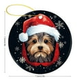 thumbnail image 3 of Christmas Ceramic Ornament Cute Peeking Dog Yorkie in Santa Hat Snowflake Xmas 2024 Ornament Dog Lovers Gift Xmas Tree Decoration Holiday Present, 3 of 8