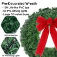 thumbnail image 6 of 24" Artificial Christmas Door Wreath Prelit 75LEDs String Light with Timer for Front Door Winter Wreath 15in Hanger Holiday Outdoor Indoor Decoration, 6 of 8