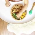 thumbnail image 1 of Baby Dinner Plates Portable Non Slip Baby Suction Plate Bamboo Feeding Plate with Spoon, 1 of 5