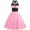 Hot Pink, variant on IBTOM CASTLE Women Vintage 50's 60's Rockabilly Audrey Hepburn Tea Dress Halter Polka Dot Wedding Cocktail 1950s Party Swing Short Gown 2XL Hot Pink