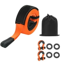 KFFKFF Heavy Duty Tow Strap Recovery Kit 3 in x 20 ft (MBS-36,000 lbs) with Reinforced Loops, Protective Sleeves, Storage Bag, and 3/4" D-Ring Shackles for Trucks, Jeeps, SUVs, and ATVs