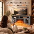 thumbnail image 3 of CHITOOMA 1400W Electric Fireplace TV Stand TV Console with 23″ Fireplace for up to 75 inch TVs with Adjustable Shelves,Grey, 3 of 10