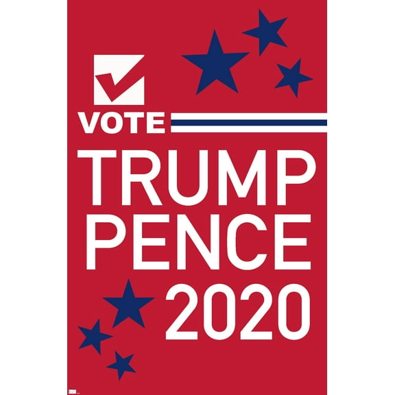Trends International Vote - Trump/Pence 2020 Wall Poster 22.375" x 34" Premium Unframed Version