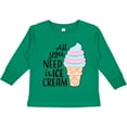 thumbnail image 3 of Inktastic All You Need is Ice Cream with Ice Cream Cone Boys or Girls Long Sleeve Toddler T-Shirt, 3 of 5