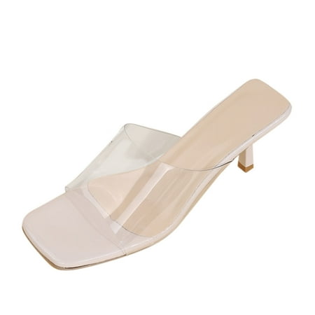 

TOYFUNNY Womens Sexy Fish Mouth High Heel Pvc Sandals