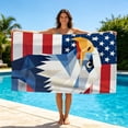 thumbnail image 1 of Aufmer Three Tone Theme Printed Swim Towel Fast Dry Fabric Making Large Size Design For Seaside Swimming Pool Outdoor Leisure Activity Wiping Use(29.52x59.05in), 1 of 9
