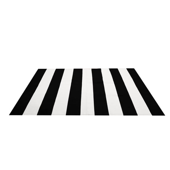 Diceymbol Black White Striped Cotton Woven Rug Reversible Mat for Kitchen Entryway Patio Farmhouse Decor 32x20 Inch