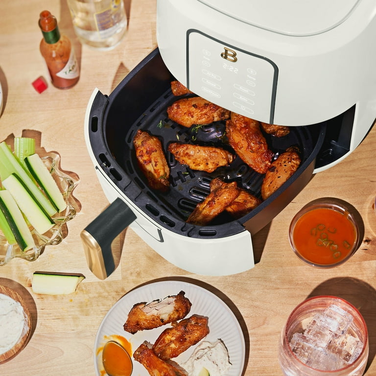 Beautiful 3 Qt Air Fryer with TurboCrisp Technology, White Icing