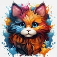 thumbnail image 3 of CafePress - Cute Cat Watercolor - Crew Neck Sweatshirt, 3 of 4