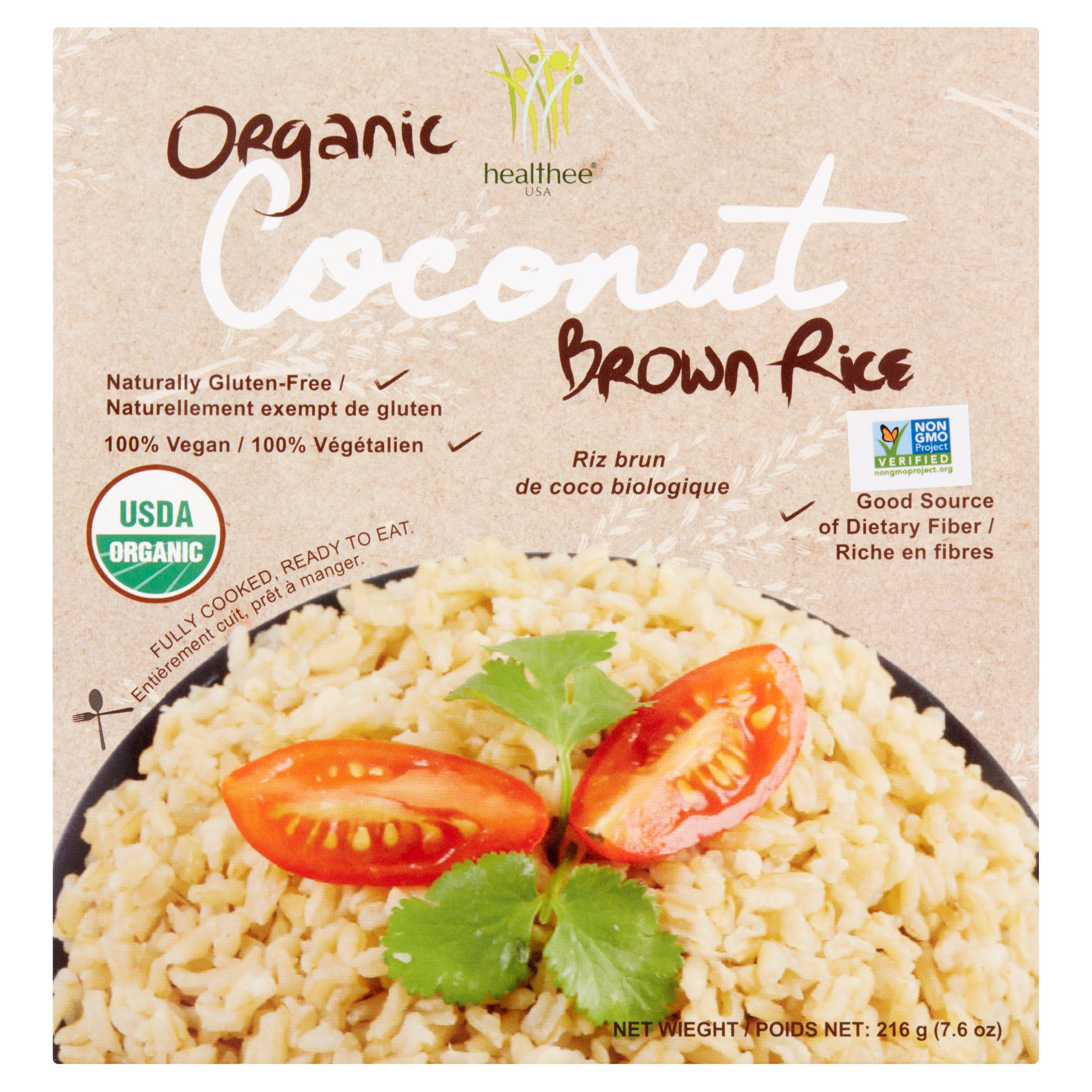 Healthee Organic Coconut Brown Rice, 7.6 oz, 12 pack
