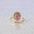 thumbnail image 2 of Oval Cut Pink Tourmaline & Cubic Zirconia Halo Ring, 925 Sterling Silver Engagement Ring, Handmade Fine Jewelry, Prong Setting, Minimalist Ring., 2 of 5