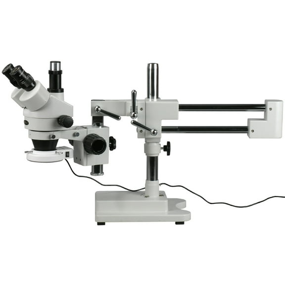 AmScope 3.5X-90X Circuit Inspection Trinocular Zoom Stereo Microscope with 56-LED Light New
