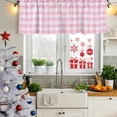 thumbnail image 6 of Pink Valances for Windows, Decorative Rod Pocket Window Valance Curtains, Country French Rustic Buffalo Plaid Modern Art Short Curtain Drapes for Kitchen/Bathroom/Living Room, 2 Panels, 42" W x 18" L, 6 of 8