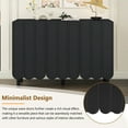 thumbnail image 5 of Euroco Modern Shoe Cabinet with Adjustable Shelves and Wave Doors, Entryway Storage Sideboard with 5 Solid Wood Legs, 5 of 9