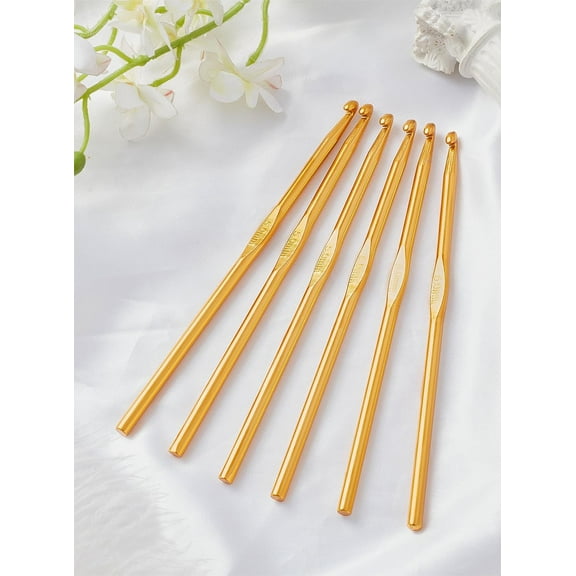 6 Pcs 5mm Crochet Aluminum Crochet Dark Orange Scarf Knitting Needles for DIY Crafts or for Beginners