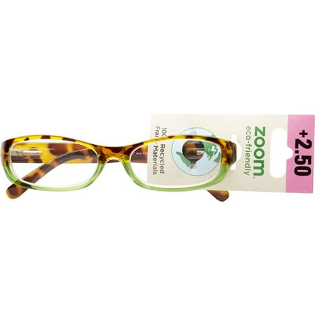 Zoom Eco Friendly Reading Glasses Tort Green Two Tone 2.50
