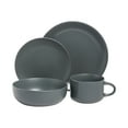 thumbnail image 2 of 10 Strawberry Street Wazee Matte 16 Pc Coupe Dinnerware Set, Charcoal, 2 of 8