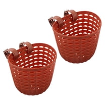 STRANDCHIC 2pcs Kids Bike Basket Plastic Light Brown Easy Attachment for Park Trips