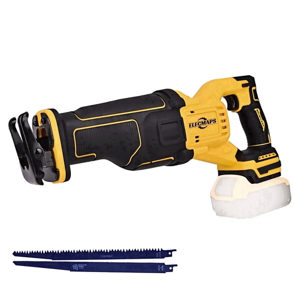 ELECMAPS 20V Cordless Reciprocating Saw Compatible with Dewalt 20V Battery, Brushless 0-4000SPM Lightweight Saw for Wood Metal Pvc Cutting