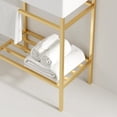 thumbnail image 3 of 24" Freestanding Bathroom Iron Shelves (Basin Not Included), Gold, Modern Scandinavian Storage Shelf with Towel Rack, for Bathroom Living Room, 3 of 5
