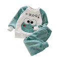 thumbnail image 4 of Conjunto de pijama de franela para niños, ropa de dormir de manga larga, bonita, de felpa, para el hogar, de 1 a 3 años, 4 of 4